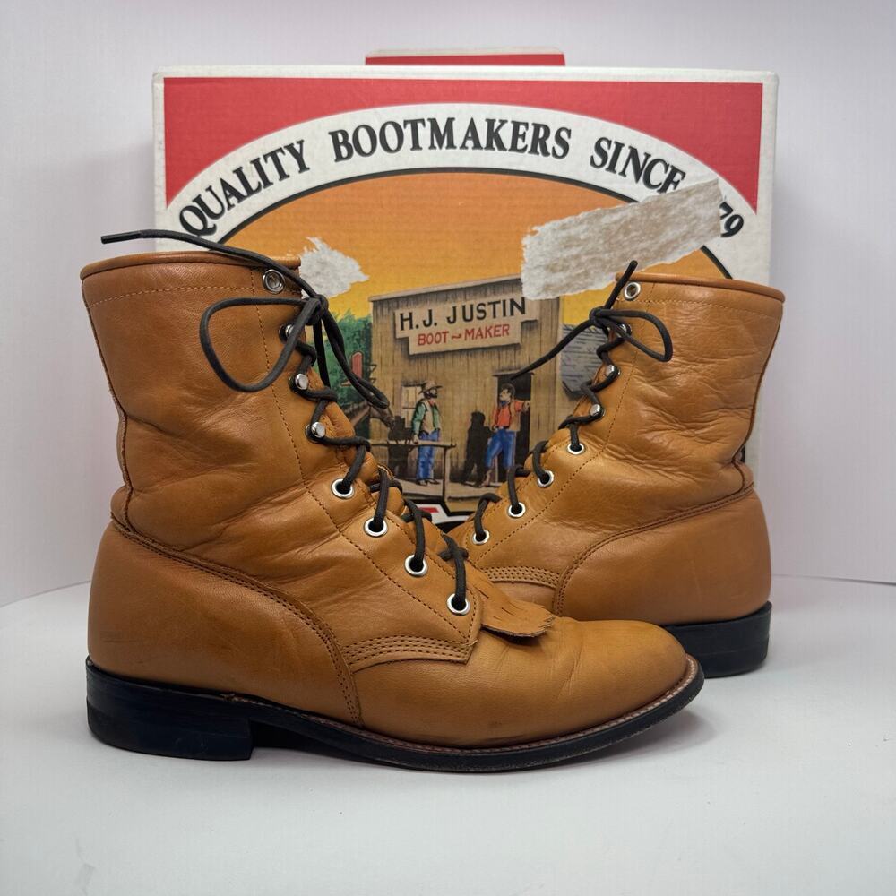 Justin Boots Women's Lace Up Leather Ankle Boots Size 6 B Style L0621